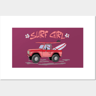 surf girl, chasing waves Posters and Art